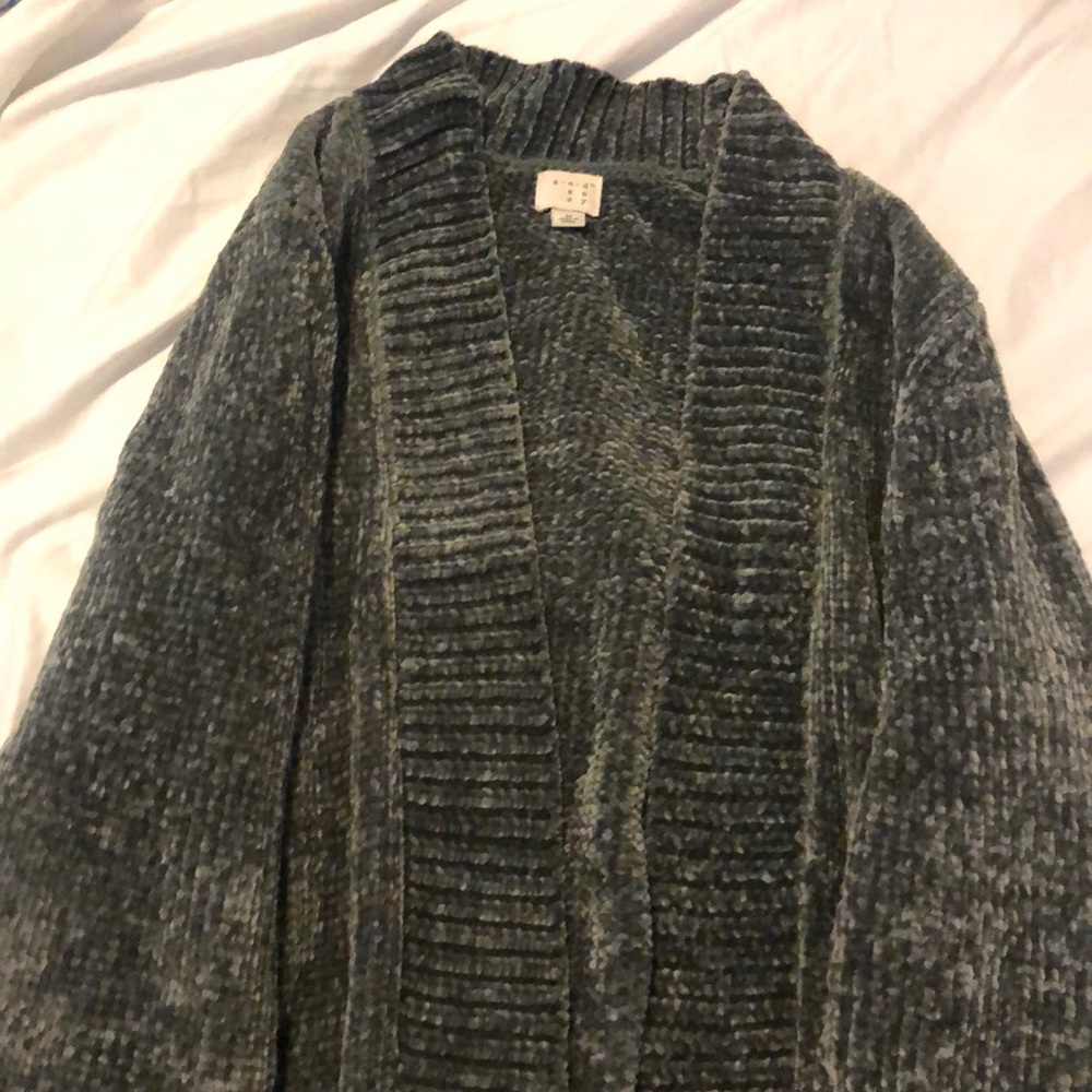 A New Day green/grey chenille sweater size M